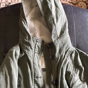 Abercrombie & Fitch Military Green Trench Coat